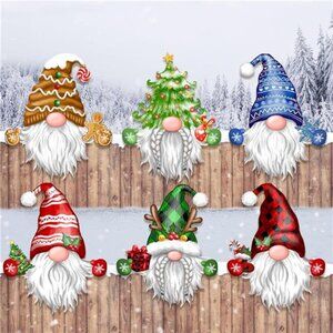 Christmas Gnome Fence Peeker Decorations Outdoor Peeking Garden Yard